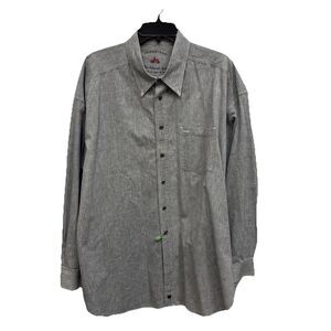 Nordstrom The Natural Style Denim Gray Men Button Down Shirt Pocket 29X34”